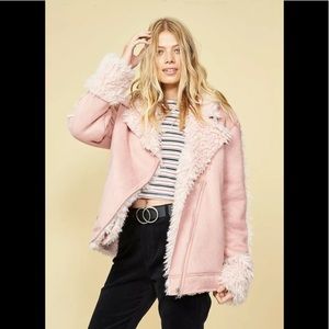 MinkPink faux fur and suede‎ coat